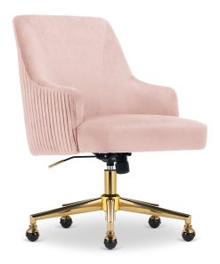 Serta® Scarlett Ergonomic Fabric Mid-Back Home Office Chair, Pink