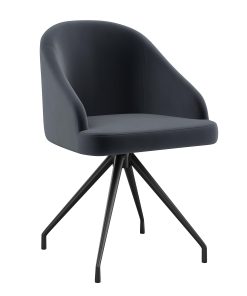 Martha Stewart Sora Upholstered Mid-Back Stationary Office Task Chair, Velvet, Gray/Oil-Rubbed Bronze 2