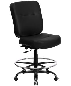 Flash Furniture Hercules Big & Tall LeatherSoft Drafting Chair, Black