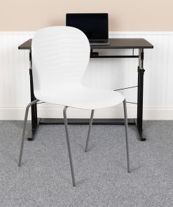 Flash Furniture HERCULES Series 551 lb. Capacity Stack Chair, White 2
