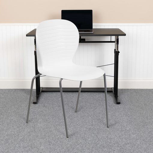 Flash Furniture HERCULES Series 551 lb. Capacity Stack Chair, White - Image 2