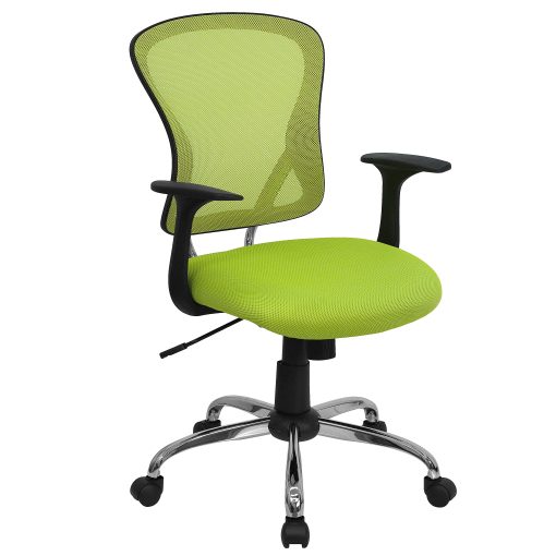 Flash Furniture Mesh Mid-Back Task Chair, Green/Black/Chrome - Image 2