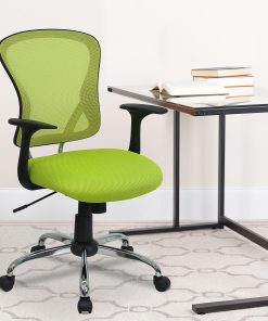 Flash Furniture Mesh Mid-Back Task Chair, Green/Black/Chrome