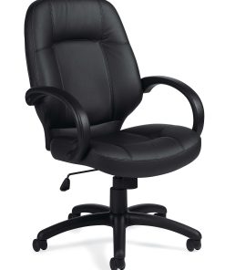 Offices To Go™ Luxehide Bonded Leather High-Back Chair, Black, OTG2788B 2