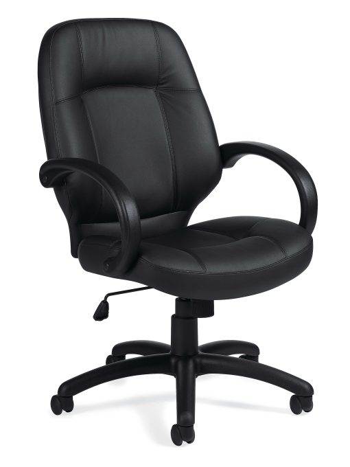 Offices To Go™ Luxehide Bonded Leather High-Back Chair, Black, OTG2788B - Image 2
