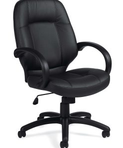 Offices To Go™ Luxehide Bonded Leather High-Back Chair, Black, OTG2788B