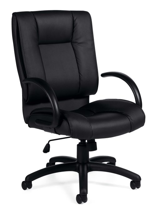 Offices To Go™ Luxehide Bonded Leather High-Back Chair, Black, OTG2700B - Image 2