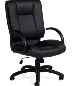 Offices To Go™ Luxehide Bonded Leather High-Back Chair, Black, OTG2700B