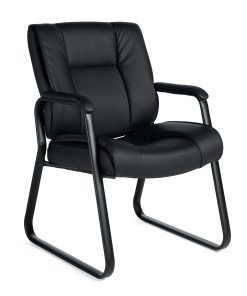 Offices To Go™ Luxehide Bonded Leather Guest Chair, Black 2