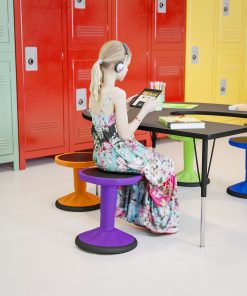 Flash Furniture Carter Adjustable Height Kids Flexible Active Stool, Purple 2