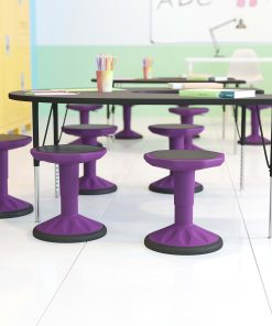 Flash Furniture Carter Adjustable Height Kids Flexible Active Stool, Purple