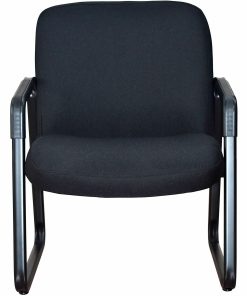 Lorell® Big and Tall Fabric Guest Chair, Black 2