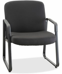 Lorell® Big and Tall Fabric Guest Chair, Black