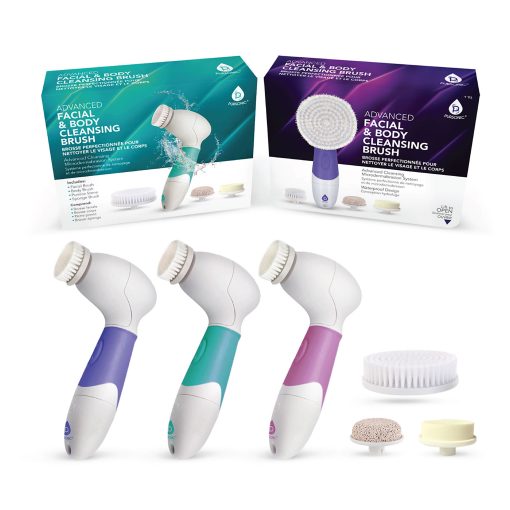 Pursonic Waterproof Facial Cleansing Brush, 8”H x 6”W x 2”D, Aqua - Image 2