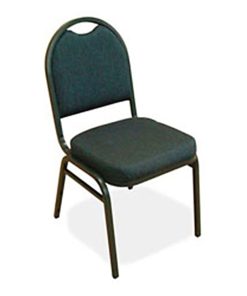Lorell® Banquet Padded Fabric Seat, Fabric Back Stacking Chair 16 15/16″ Seat Width, Blueberry Seat/Charcoal Frame, Quantity: 4 2