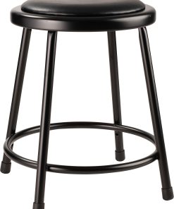 National Public Seating 6400 Series: Vinyl Task Stool 18"H, Black Seat/Black Frame