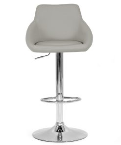 Glamour Home Alani Bar Stools, Chrome/Ashy Gray, Set Of 2 Stools 2