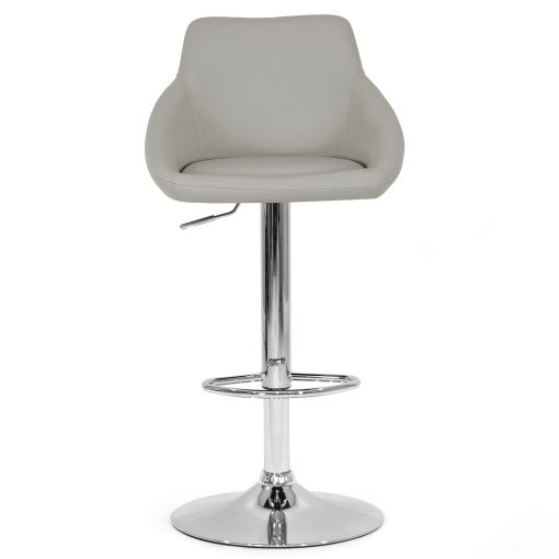 Glamour Home Alani Bar Stools, Chrome/Ashy Gray, Set Of 2 Stools - Image 2