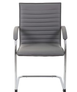 Boss Office Products Ribbed Side Chairs, Gray, Set Of 2 2