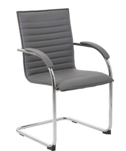 Boss Office Products Ribbed Side Chairs, Gray, Set Of 2