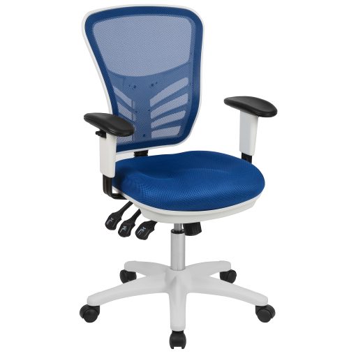 Flash Furniture Ergonomic Mesh Mid-Back Executive Office Chair, Blue/White - Image 2