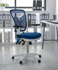 Flash Furniture Ergonomic Mesh Mid-Back Executive Office Chair, Blue/White