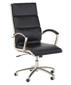 Bush Business Furniture Modelo Bonded Leather High-Back Office Chair, Black, Standard Delivery