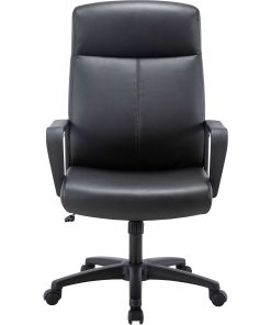Lorell High-Back Bonded Leather Chair – Black Seat Color – Bonded Leather Seat Material – Black Back Color – 41851 2