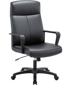 Lorell High-Back Bonded Leather Chair - Black Seat Color - Bonded Leather Seat Material - Black Back Color - 41851