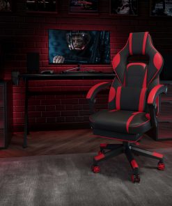 Flash Furniture X40 Gaming Chair With Fully Reclining Back And Arms, Red