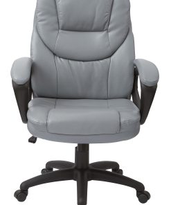 Office Star™ Work Smart™ Faux Leather High-Back Chair, Charcoal/Black 2