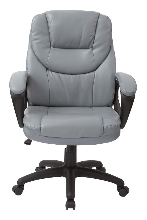 Office Star™ Work Smart™ Faux Leather High-Back Chair, Charcoal/Black - Image 2
