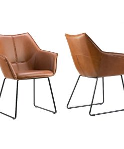 Glamour Home Amna Dining Chairs, Cappuccino, Set Of 2 Chairs