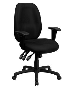 Flash Furniture Ergonomic Fabric High-Back Multifunctional Swivel Chair, Black 2
