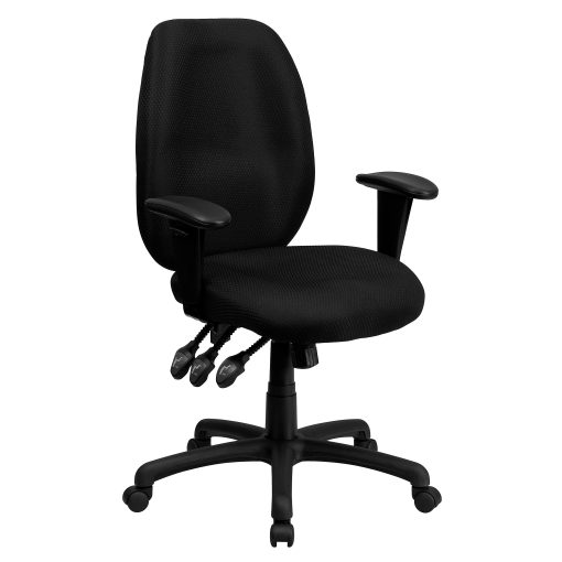 Flash Furniture Ergonomic Fabric High-Back Multifunctional Swivel Chair, Black - Image 2