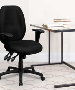 Flash Furniture Ergonomic Fabric High-Back Multifunctional Swivel Chair, Black
