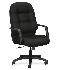 HON® Pillow-Soft® Fabric Executive High-Back Chair, Black