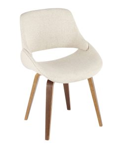 LumiSource Fabrico Dining Chairs, Walnut/Cream Noise, Set Of 2 Chairs 2