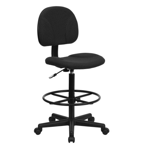 Flash Furniture Fabric Drafting Chair (Cylinders: 22.5''-27''H or 26''-30.5''H), Black - Image 2