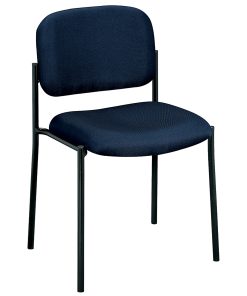 HON® Fabric Stacking Guest Chair With Leg Base, Black/Navy Blue