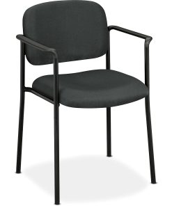 HON® Scatter Stacking Guest Chair, Fixed Arms, Fabric, Charcoal/Black 2