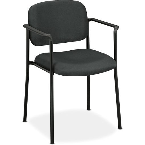 HON® Scatter Stacking Guest Chair, Fixed Arms, Fabric, Charcoal/Black - Image 2