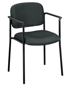 HON® Scatter Stacking Guest Chair, Fixed Arms, Fabric, Charcoal/Black