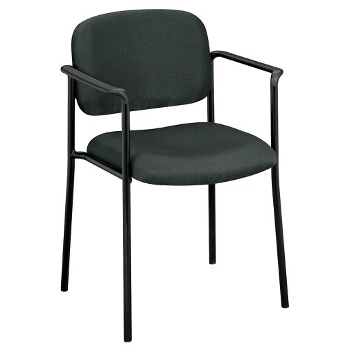 HON® Scatter Stacking Guest Chair, Fixed Arms, Fabric, Charcoal/Black