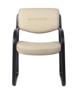 Boss Office Products Leather Mid-Back Guest Chair, Beige 2