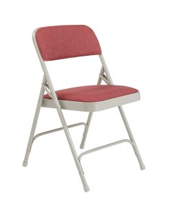 National Public Seating 2200 2-Hinge Folding Chairs, Wine/Gray, Set Of 4 Chairs 2