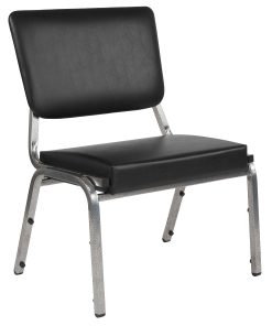 Flash Furniture HERCULES Bariatric Medical Reception Chair With 3/4-Panel Back, Black/Silver Vein 2