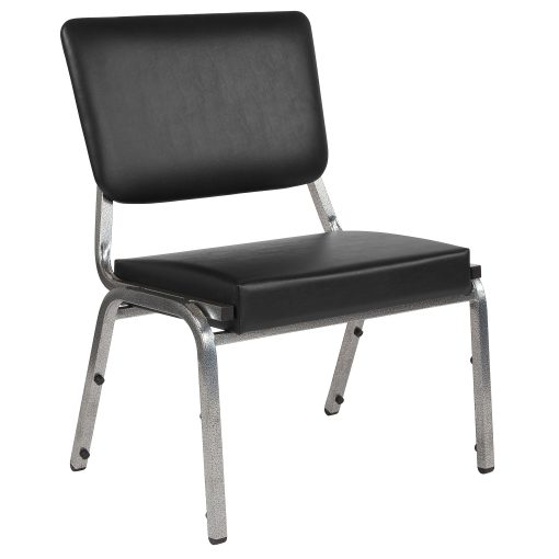 Flash Furniture HERCULES Bariatric Medical Reception Chair With 3/4-Panel Back, Black/Silver Vein - Image 2