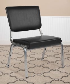 Flash Furniture HERCULES Bariatric Medical Reception Chair With 3/4-Panel Back, Black/Silver Vein