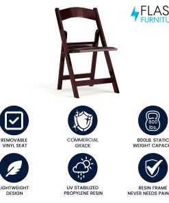 Flash Furniture Hercules Folding Chair, Red Mahogany 2